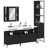 Image de vidaXL Vidaxl Ensemble D?Armoires Salle De Bain 4 Pcs Noir Bois D'ingénierie