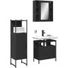 Image de vidaXL Vidaxl Ensemble D'armoires Salle De Bain 3 Pcs Noir Bois D'ingénierie