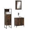 Image de Vidaxl Ensemble De Meubles De Salle De Bain 3 Pcs ChÃªne FumÃ©
