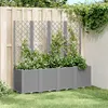 Image de vidaXL Jardinière avec treillis gris clair 160x40x140 cm PP367872
