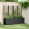 Image de vidaXL Vidaxl Jardinière Avec Treillis Noir 160x40x140 Cm Pp