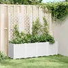 Image de vidaXL Jardinière avec treillis blanc 160x40x140 cm PP