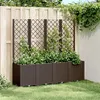 Image de vidaXL Jardinière avec treillis marron 160x40x140 cm PP