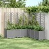 Image de vidaXL Jardinière avec treillis gris clair 160x160x140 cm PP