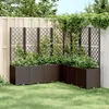Image de vidaXL Vidaxl Jardinière Avec Treillis Marron 160x160x140 Cm Pp