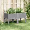 Image de vidaXL Jardinière avec pieds gris clair 80x40x42 cm PP367892