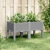 Image de vidaXL Vidaxl Jardinière Avec Pieds Gris Clair 80x40x42 Cm Pp
