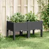 Image de vidaXL Jardinière avec pieds noir 80x40x42 cm PP367893