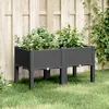 Image de Vidaxl JardiniÃ¨re Avec Pieds Noir 80x40x42 Cm Pp