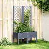 Image de vidaXL Jardinière avec treillis gris 80x40x142 cm PP