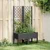 Image de vidaXL Jardinière avec treillis noir 80x40x142 cm PP