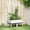 Image de vidaXL Jardinière avec treillis blanc 80x40x142 cm PP