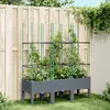 Image de Vidaxl JardiniÃ¨re Avec Treillis Gris 120x40x142,5 Cm Pp