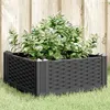 Image de vidaXL Jardinière avec piquets noir 42,5x42,5x28,5 cm PP368002