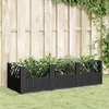 Image de vidaXL Jardinière avec piquets noir 123,5x43,5x43,5 cm PP368017
