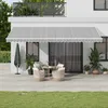 Image de Vidaxl Auvent Manuel RÃ©tractable Avec Led Anthracite Blanc 600x300 Cm