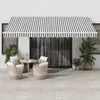 Image de vidaXL Auvent manuel rétractable avec LED anthracite blanc 450x350 cm