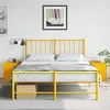 Image de vidaXL Tables de chevet 2 pcs jaune moutarde 34,5x39x44 cm acier841614