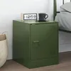 Image de vidaXL Table de chevet vert olive 34,5x39x44 cm acier841615
