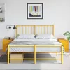 Image de vidaXL Tables de chevet 2 pcs jaune 34,5x39x44 cm acier