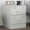 Image de vidaXL Table de chevet blanc 34,5x39x44 cm acier841629