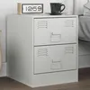 Image de vidaXL Table de chevet blanc 34,5x39x44 cm acier