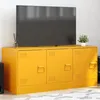 Image de vidaXL Meuble TV jaune moutarde 99x39x44 cm acier