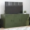 Image de vidaXL Meuble TV vert olive 99x39x44 cm acier841647