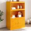 Image de vidaXL Buffet jaune moutarde 67x39x107 cm acier841670