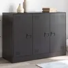 Image de vidaXL Buffet noir 99x39x73 cm acier
