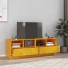 Image de vidaXL Meubles TV 2 pcs jaune moutarde 67x39x44 cm acier841746