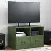 Image de vidaXL Meuble TV vert olive 67x39x44 cm acier841747