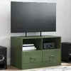 Image de vidaXL Meuble TV vert olive 67x39x44 cm acier