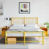 Image de vidaXL Tables de chevet 2 pcs jaune moutarde 34,5x39x44 cm acier