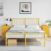 Image de vidaXL Tables de chevet 2 pcs jaune moutarde 34,5x39x62 cm acier