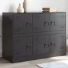 Image de vidaXL Buffet noir 99x39x73 cm acier