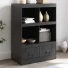 Image de vidaXL Buffet haut noir 67x39x95 cm acier841799