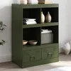 Image de vidaXL Buffet vert olive 67x39x95 cm acier841803