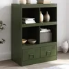 Image de vidaXL Vidaxl Buffet Vert Olive 67x39x95 Cm Acier