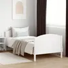 Image de vidaXL Cadre de lit sans matelas blanc 90x200 cm bois de pin massif