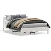 Image de vidaXL Vidaxl Cadre De Lit Sans Matelas Blanc 135x190 Cm Bois De Pin Massif