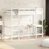 Image de vidaXL Lit superposé avec bureau blanc 90x200 cm bois de pin massif