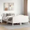 Image de vidaXL Cadre de lit avec tête de lit blanc 135x190 cm bois pin massif