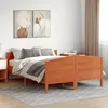 Image de vidaXL Cadre de lit sans matelas cire marron 135x190cm bois pin massif