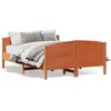 Image de vidaXL Cadre de lit sans matelas cire marron 135x190cm bois pin massif