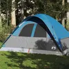 Image de vidaXL Tente familiale à dôme 6 personnes bleu imperméable94556