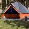 Image de Vidaxl Tente Familiale Tipi 8 Personnes Gris Et Orange ImpermÃ©able