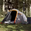Image de vidaXL Tente de camping tunnel 2 personnes gris et orange imperméable94606