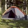 Image de vidaXL Vidaxl Tente De Camping À Dôme 4 Personnes Gris Et Orange Imperméable
