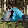 Image de vidaXL Vidaxl Tente De Camping À Dôme 4 Personnes Bleu Imperméable